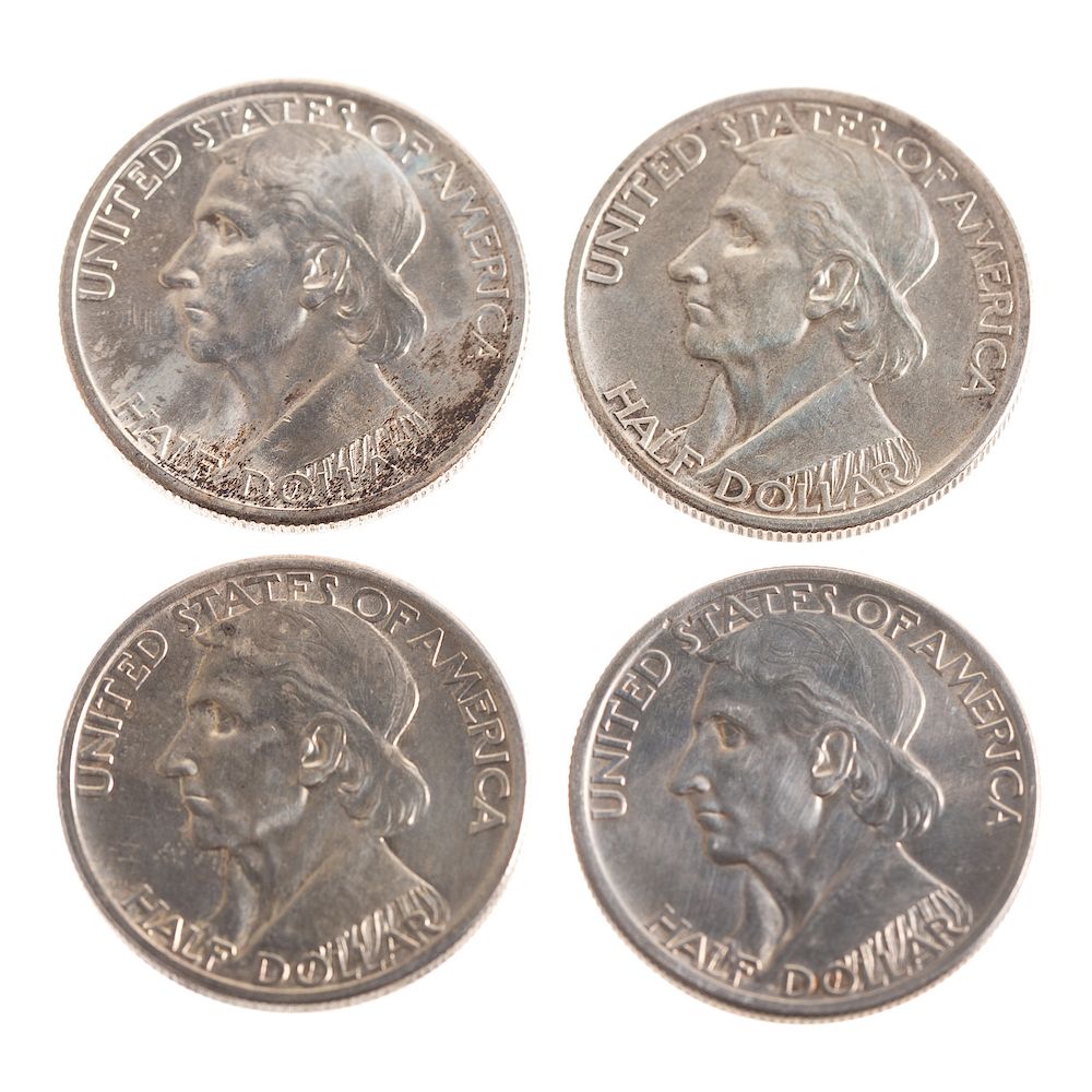 Appraisal: Different Unc Daniel Boone Commemorative Halves MS with light obv