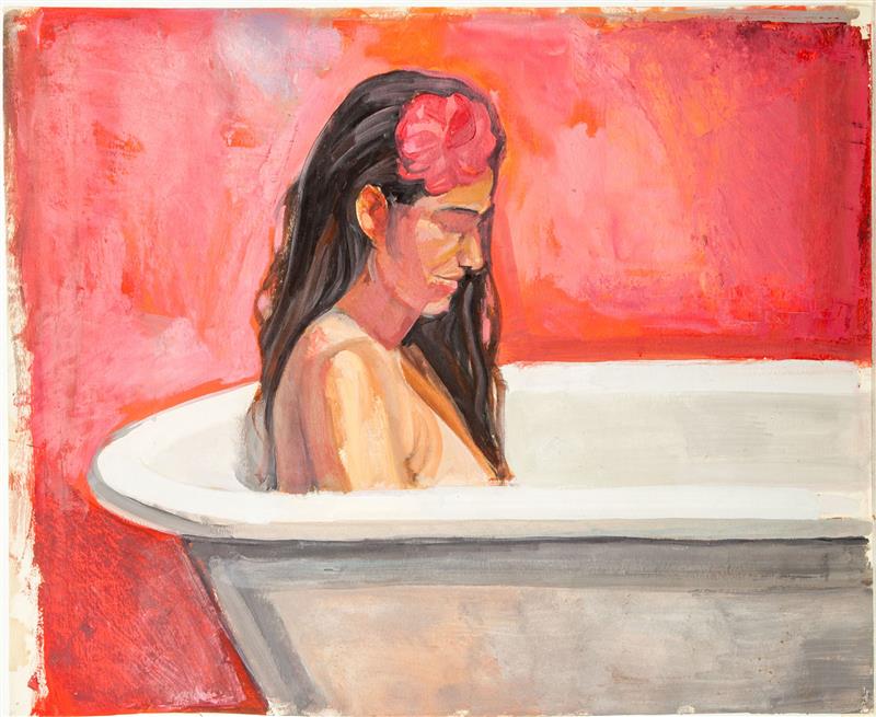 Appraisal: Attributed to Daniel Kaplan b Untitled Woman in Bath Tub