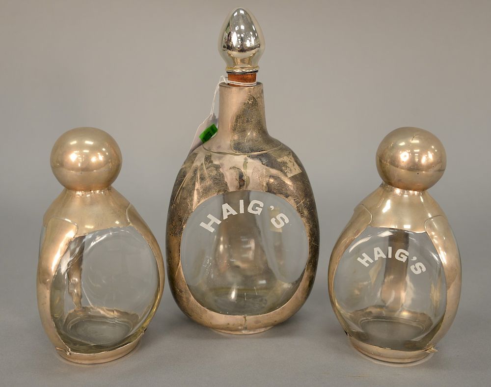 Appraisal: Three piece Haig lot to include three sided bottles with