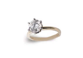 Appraisal: BRILLIANT-CUT DIAMOND SOLITAIRE Round brilliant-cut diamond solitaire engagement ring weighing