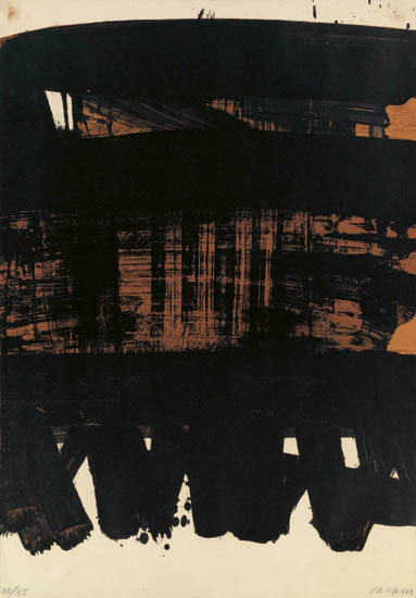 Appraisal: PIERRE SOULAGES Lithographie no Color lithograph x mm x inches