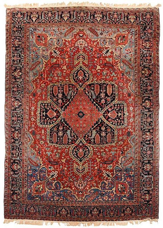 Appraisal: Large Serapi Rug Persian early to mid th century central