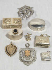 Appraisal: A mixed lot comprising two hallmarked silver medallions a silver