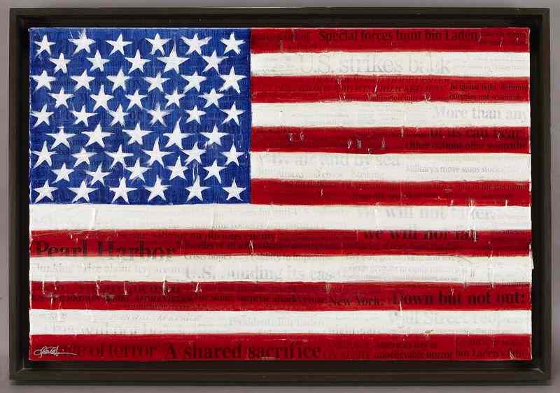 Appraisal: Christopher H Martin '' - Flag -Pearl Harbor''acrylic on canvas