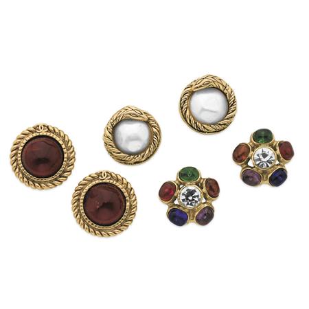 Appraisal: Three Pairs of Chanel Earrings Estimate -