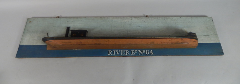 Appraisal: A ship builder's half timber model of a barge with