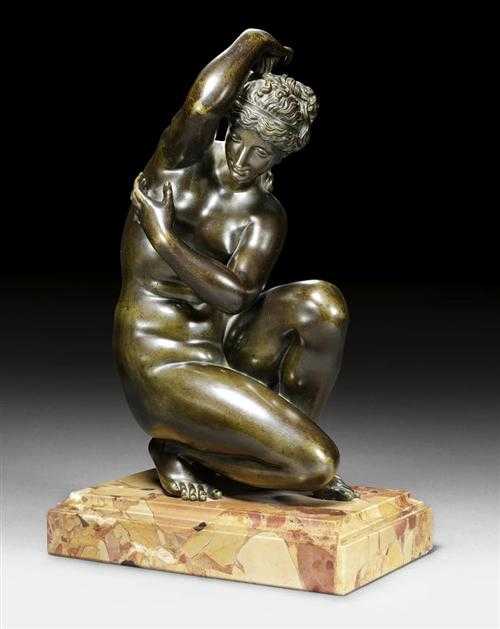 Appraisal: BRONZE AND MARBLE FIGURE OF VENUS Louis XVI after the