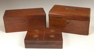 Appraisal: Group of Three English Boxes th c consisting of a