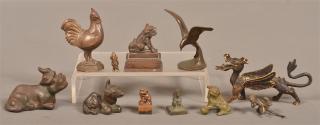 Appraisal: Vintage Cast Bronze and Cast Metal Figures Eleven Vintage Cast