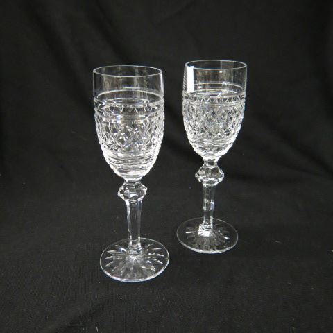 Appraisal: Waterford Cashel Cut Crystal Sherry Glasses cut bases excellent