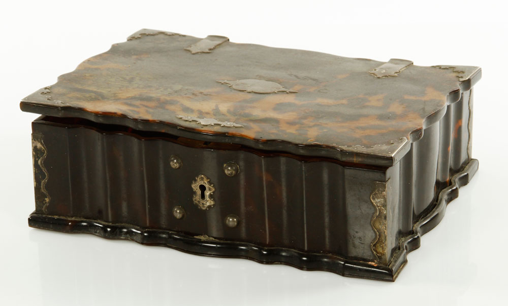 Appraisal: - th C Dutch Colonial Tortoise Shell Bible Box th