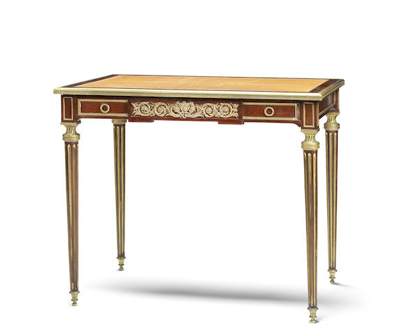 Appraisal: A French late th century Louis XVI style ormolu-mounted mahogany