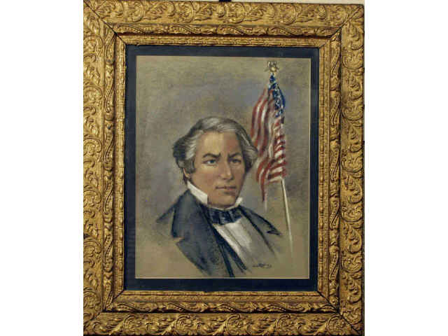 Appraisal: Antique style presidential painting signed Seimhart Mounted behind glass in