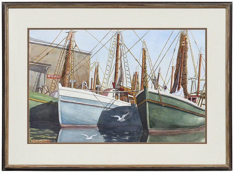 Appraisal: Agnes Randle probably American th century Boats in Harbor signed