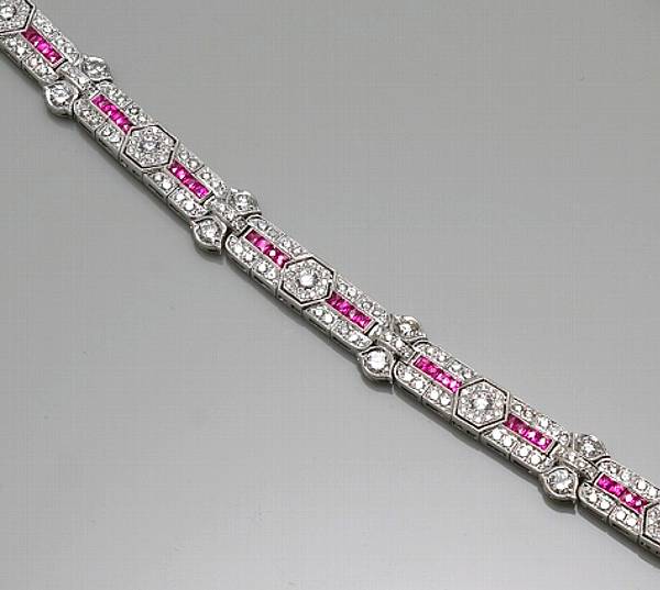 Appraisal: A ruby diamond and k white gold necklace estimated total