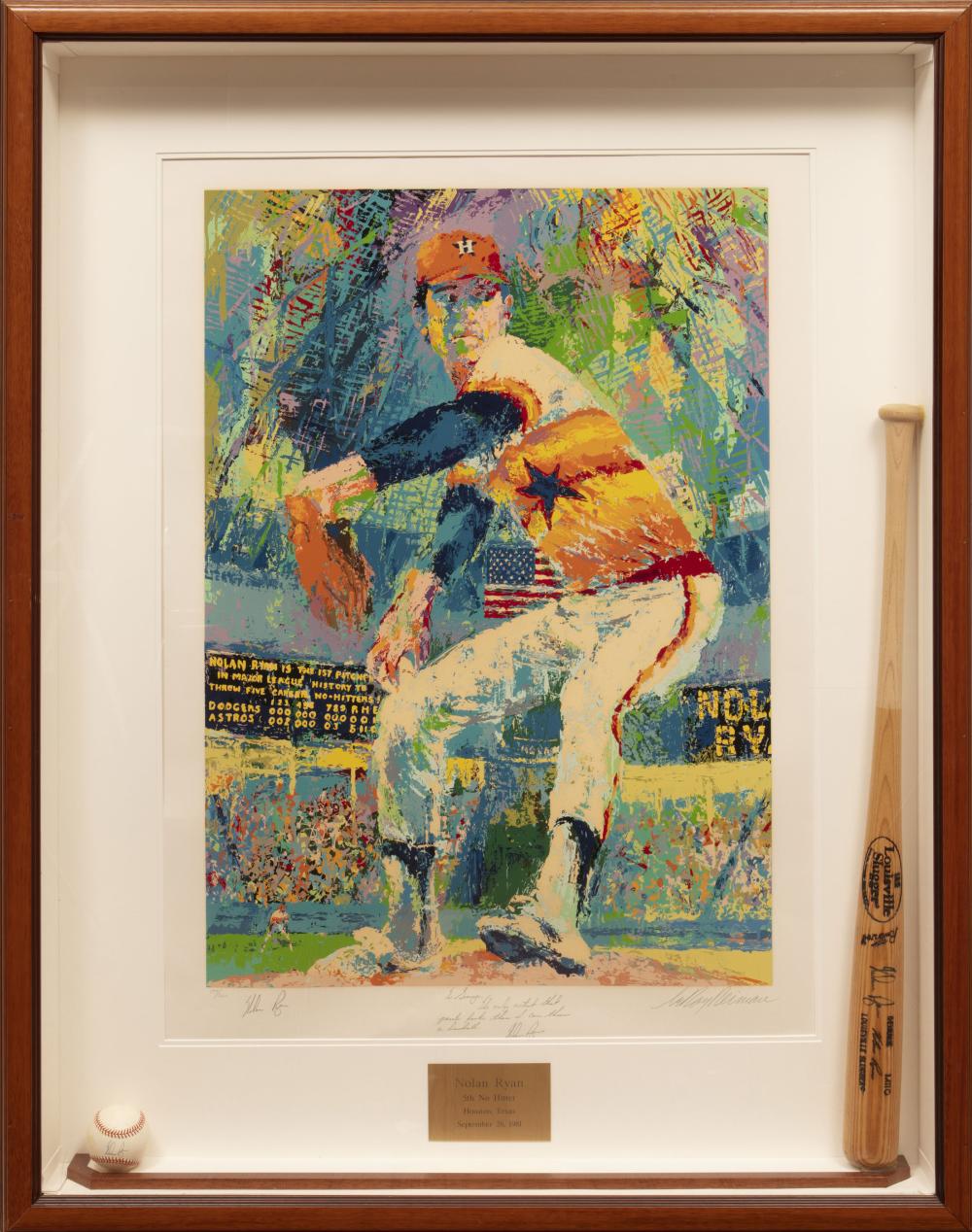 Appraisal: LeRoy Neiman American New York - Nolan Ryan silkscreen pencil-signed