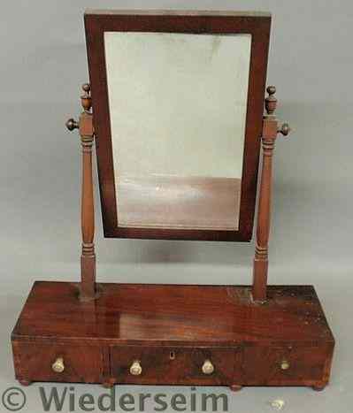 Appraisal: Sheraton mahogany shaving stand c with three drawers h x