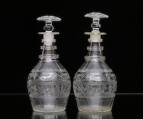 Appraisal: Pair of Federal Cut Glass Decanters ca - A very