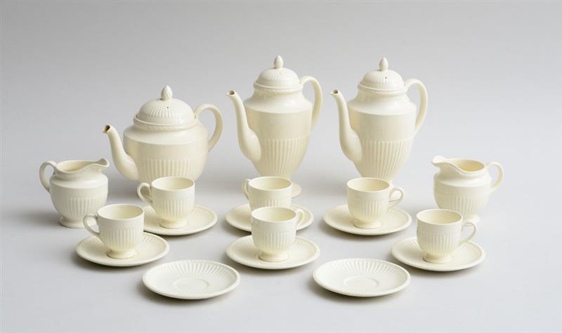 Appraisal: WEDGWOOD ETRURIA CREAM-GLAZED POTTERY NINETEEN-PIECE PART TEA AND COFFEE SERVICE