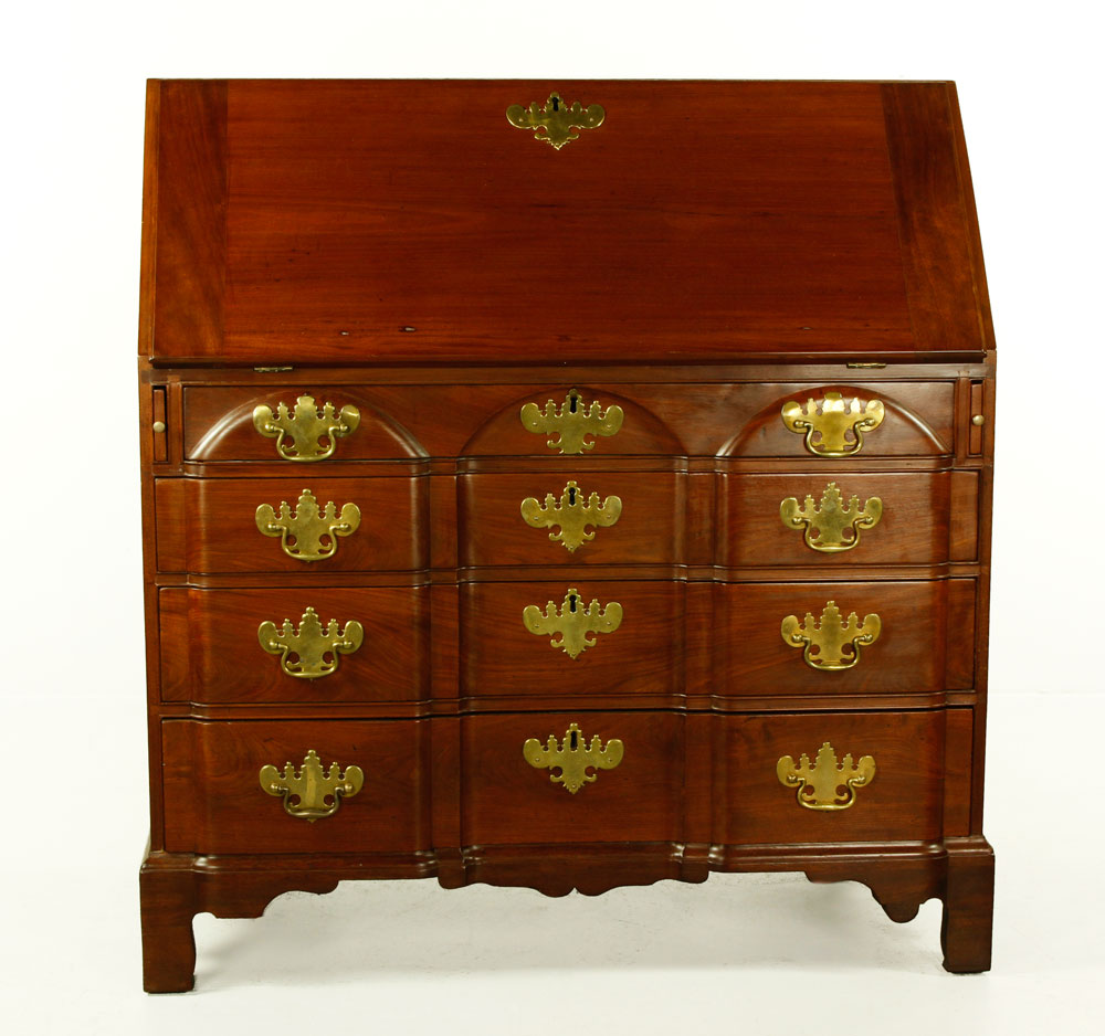 Appraisal: - th C Mahogany Governor Winthrop Desk th century block