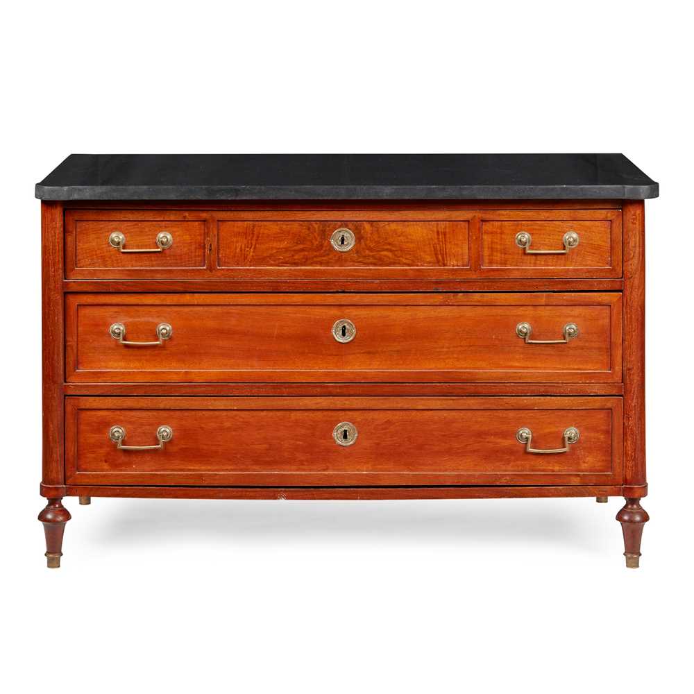 Appraisal: ITALIAN NEOCLASSICAL FRUITWOOD MARBLE TOPPED COMMODE EARLY TH CENTURY the