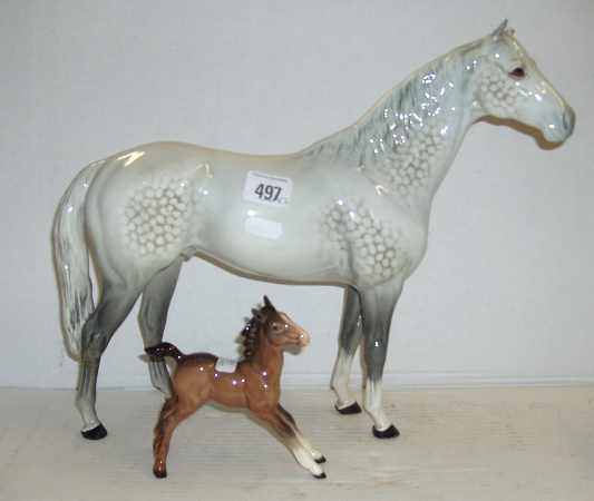 Appraisal: Foal And Large Hunter In Grey Rear Legs And Right