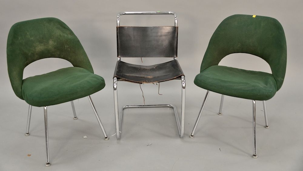 Appraisal: Group of three modern side chairs including a Marcel Breuer