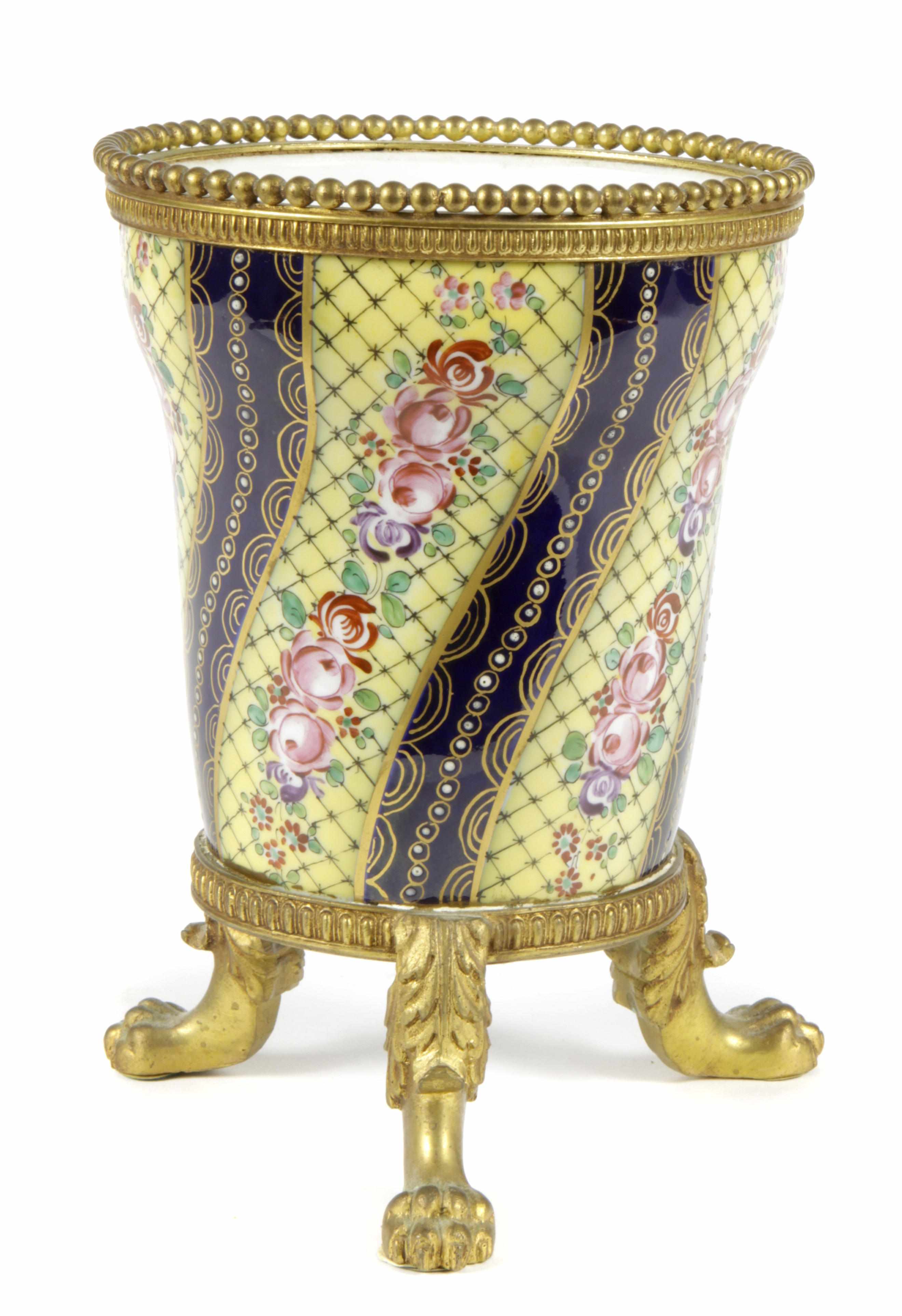 Appraisal: A French gilt bronze mounted porcelain vase height in