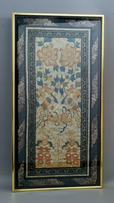 Appraisal: Framed Chinese Embroidery with forbidden stitch - h - w