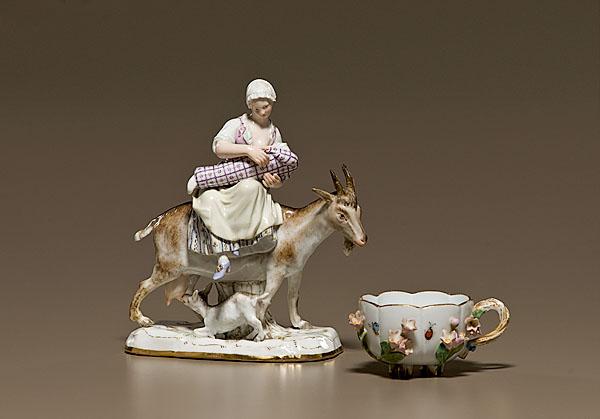 Appraisal: MEISSEN FIGURE OF THE TAILOR'S WIFE PLUS Continental th century