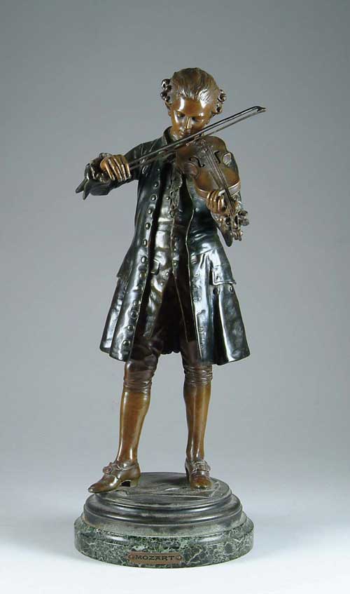 Appraisal: AFTER JEAN LOUIS GREGOIRE French - MOZART Bronze statue of