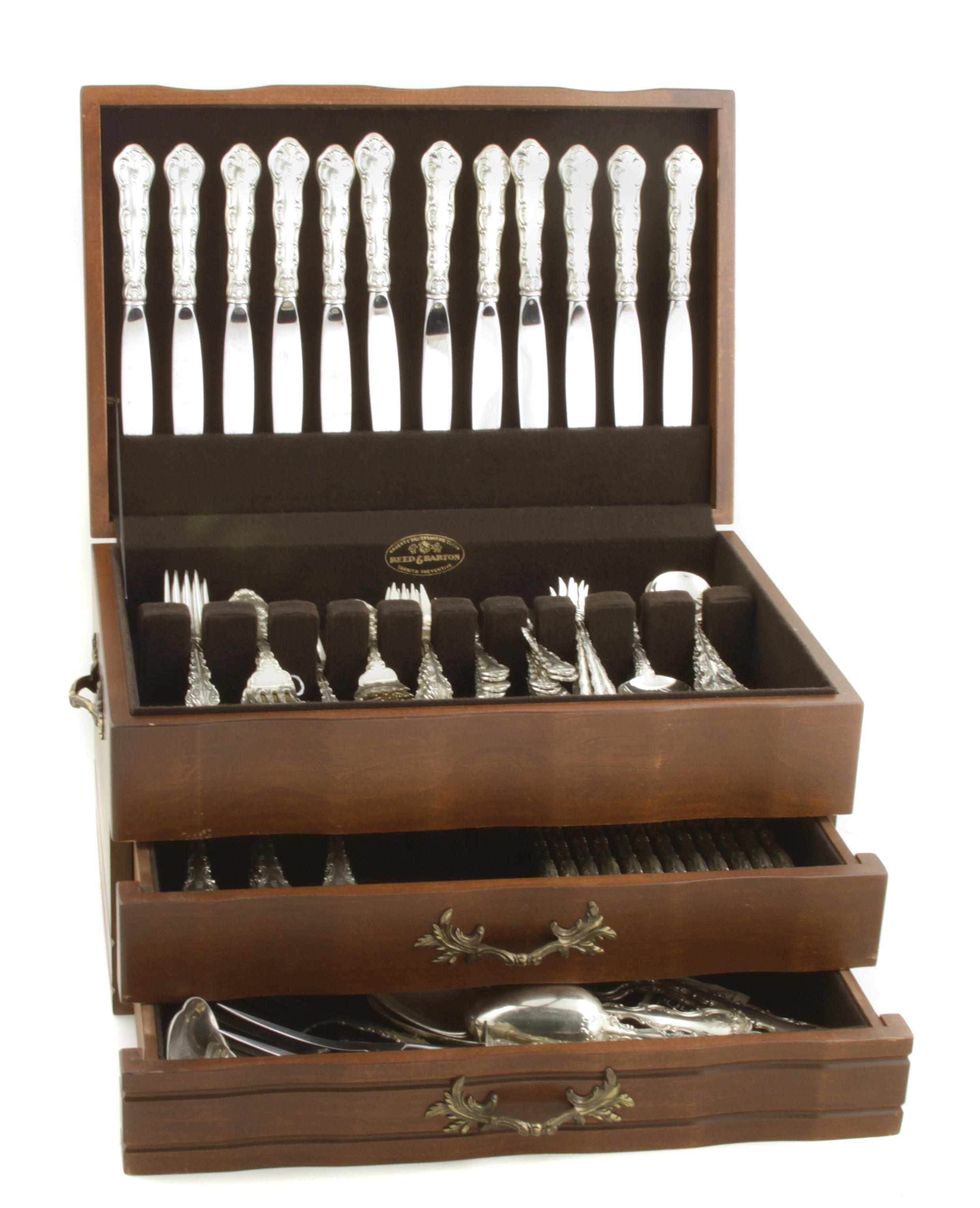 Appraisal: An assembled sterling flatware set with wooden case Gorham Mfg