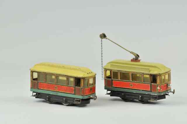 Appraisal: CARETTE TROLLEY SET Includes motorized unit and trailer car both