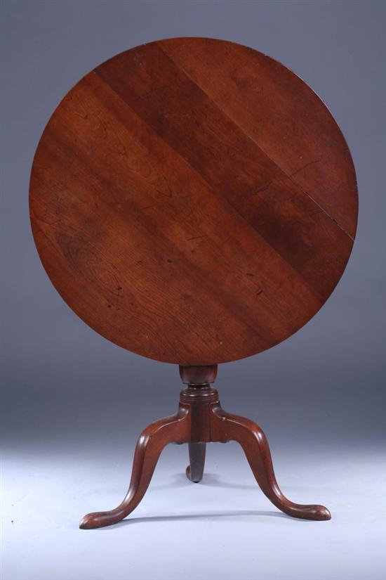 Appraisal: AMERICAN QUEEN ANNE CHERRYWOOD TILT-TOP TRIPOD TABLE th century with