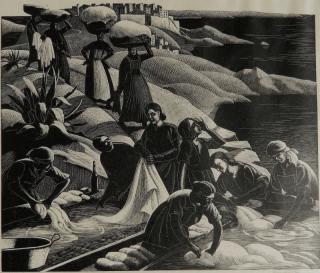 Appraisal: Clare Leighton wood engraving Clare Leighton American - - ''Washing