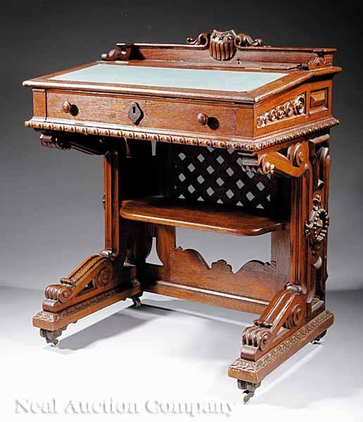 Appraisal: An American House of Representatives Carved Oak Desk c attributed