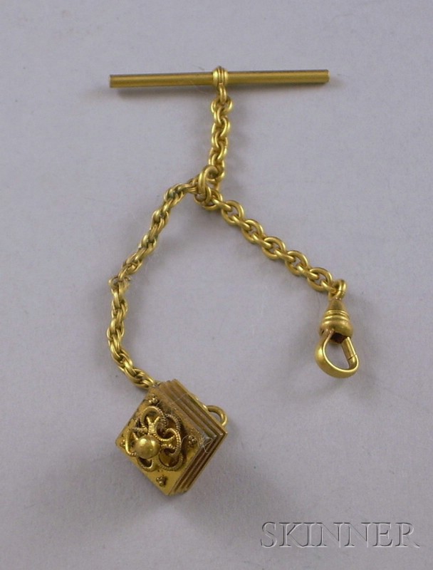 Appraisal: Gold-tone Watch Fob with Low Karat Gold Clasp