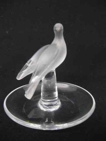 Appraisal: Lalique French Crystal Pin Dish frosted dove '' signed excellent