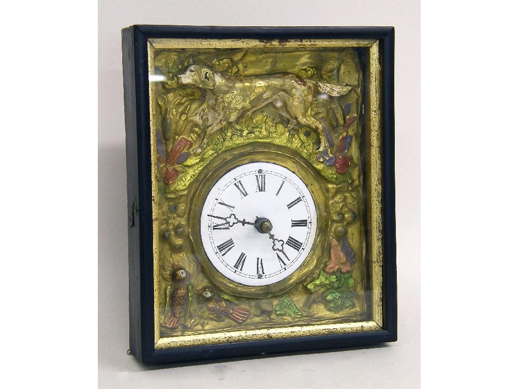 Appraisal: Good oak ting-tang mantel clock the W H movement striking