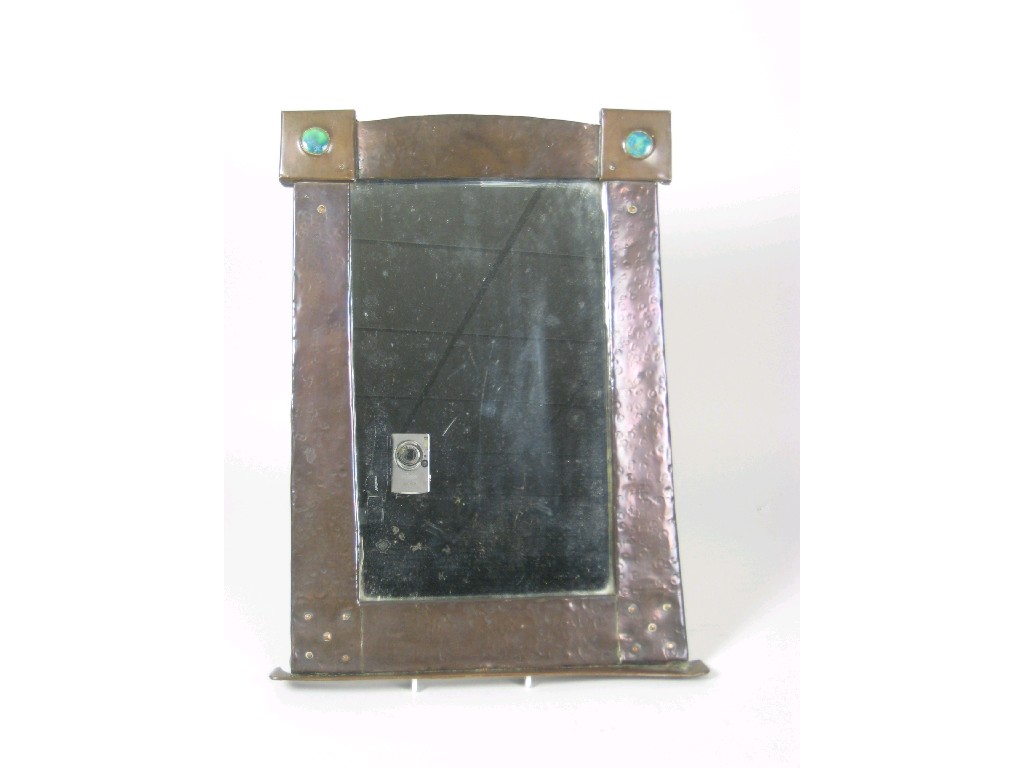 Appraisal: An Arts Crafts copper Mirror of rectangular form with Ruskin