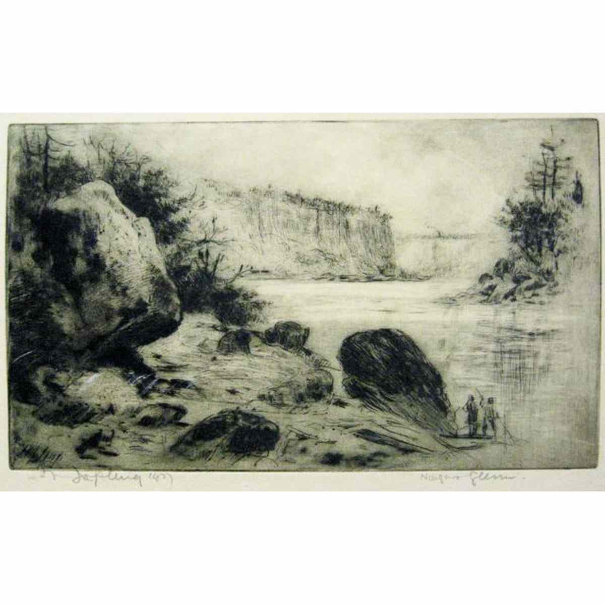 Appraisal: FREDERIC WAISTELL JOPLING CANADIAN - NIAGARA GLEN VIEWS TWO ETCHINGS