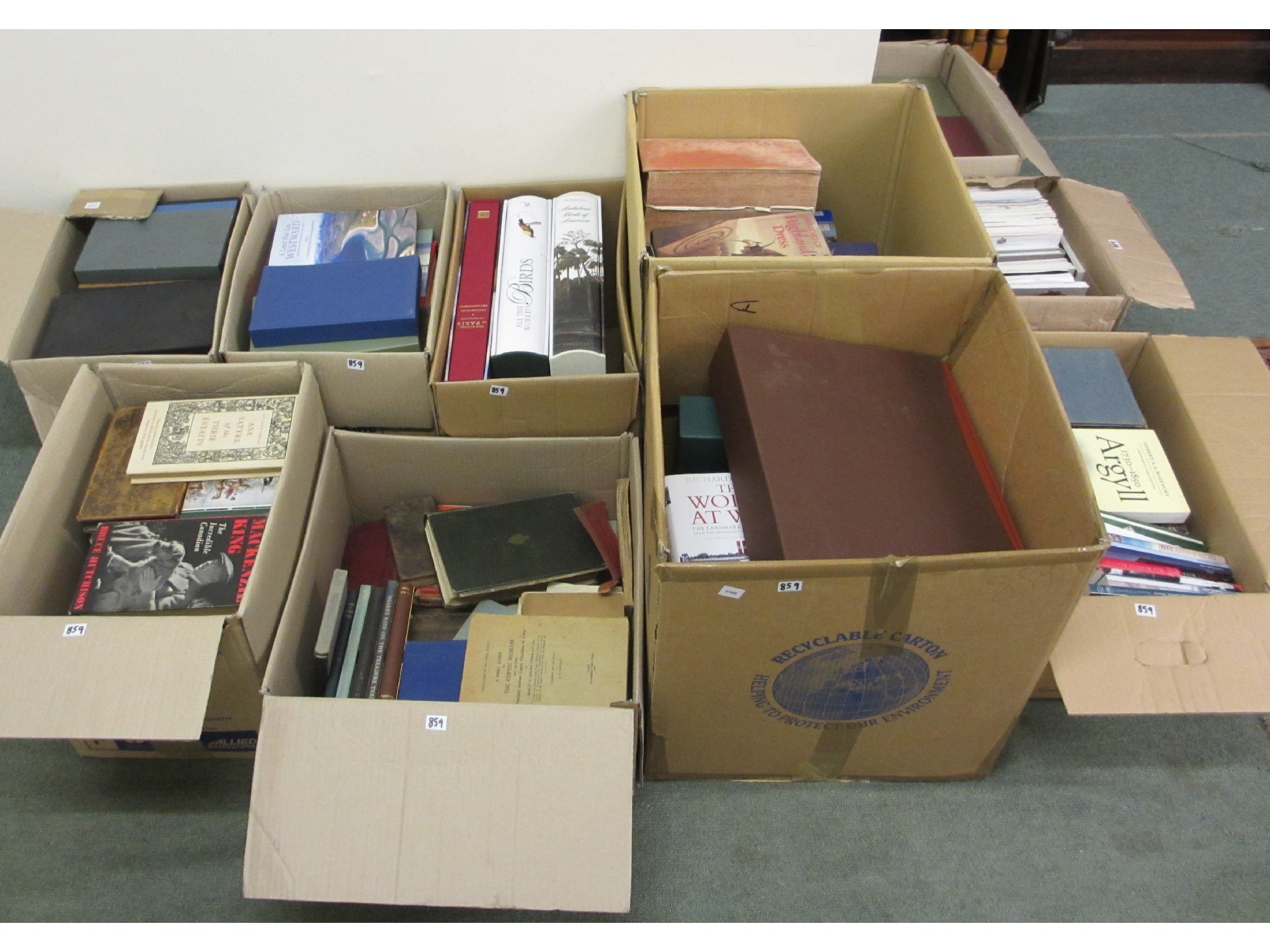 Appraisal: Ten boxes of various books and atlas if medieval Europe