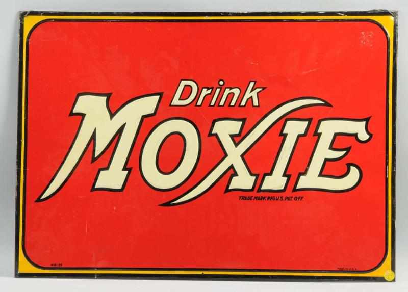 Appraisal: Lot of Tin Moxie Signs Includes one s embossed Drink