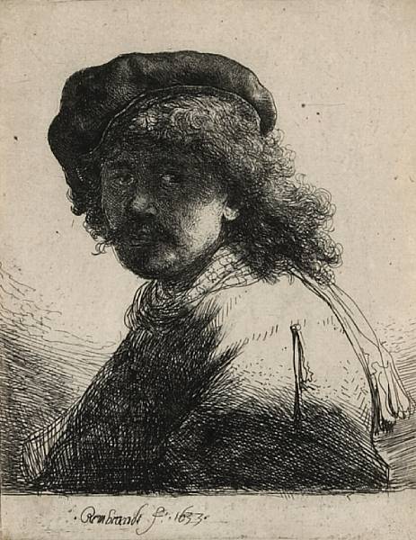 Appraisal: Rembrandt Harmensz van Rijn Dutch - Self-Portrait in a Cap