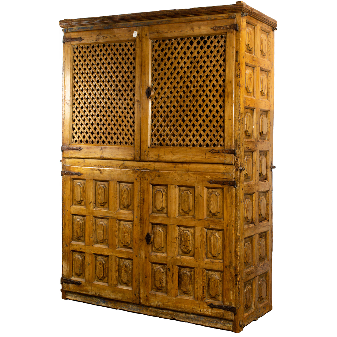 Appraisal: A SPANISH COLONIAL CARVED CABINET CIRCA A Spanish Colonial carved