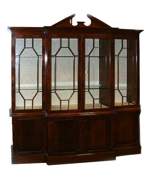 Appraisal: A George III style mahogany breakfront bookcase height ft in