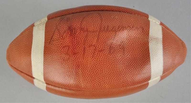 Appraisal: Signed Sonny Jurgeson Football Description Dated March Denkert official size