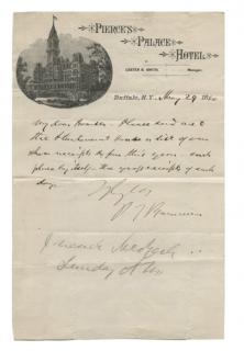 Appraisal: Barnum Phineas Taylor Signed and Dated Note from P T