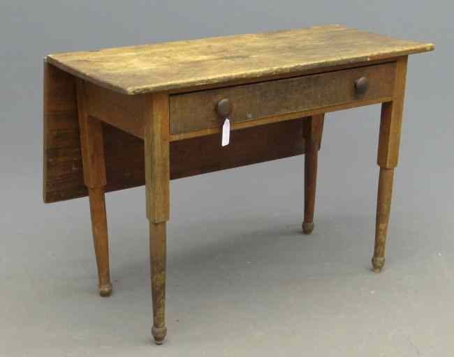 Appraisal: th c single drawer single dropleaf table Top '' x