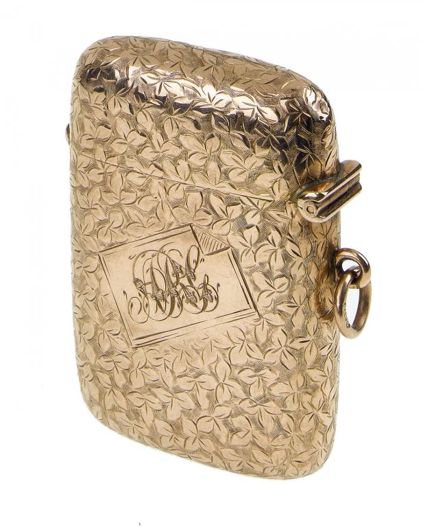 Appraisal: AN EDWARD VII CT GOLD VESTA CASE engraved with a